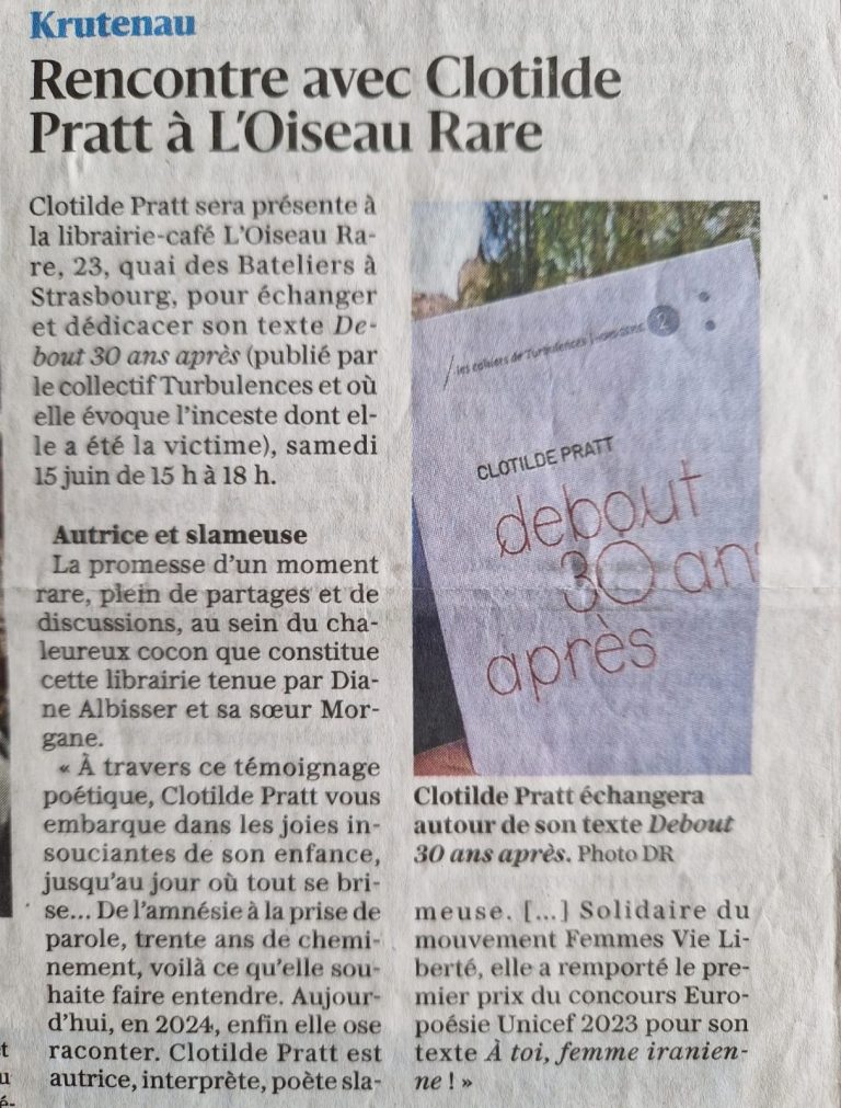 Dédicace à la librairie L'oiseau rare, Strasbourg.